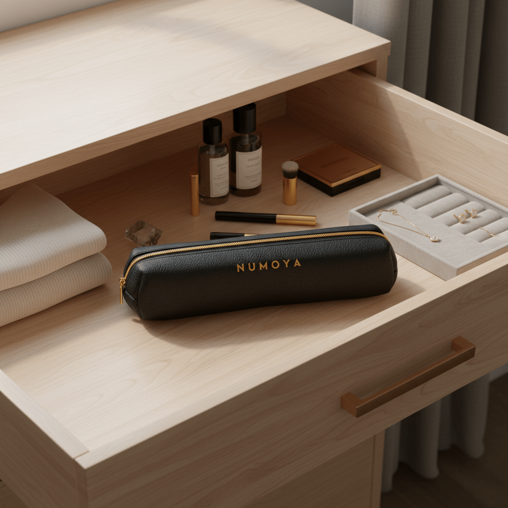 Black Leather Pouch for GoBrush - NUMOYA