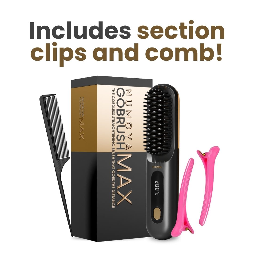 [NEW] Numoya Portable Straightener Brush - GoBrush MAX + FREE Leather Pouch - NUMOYA