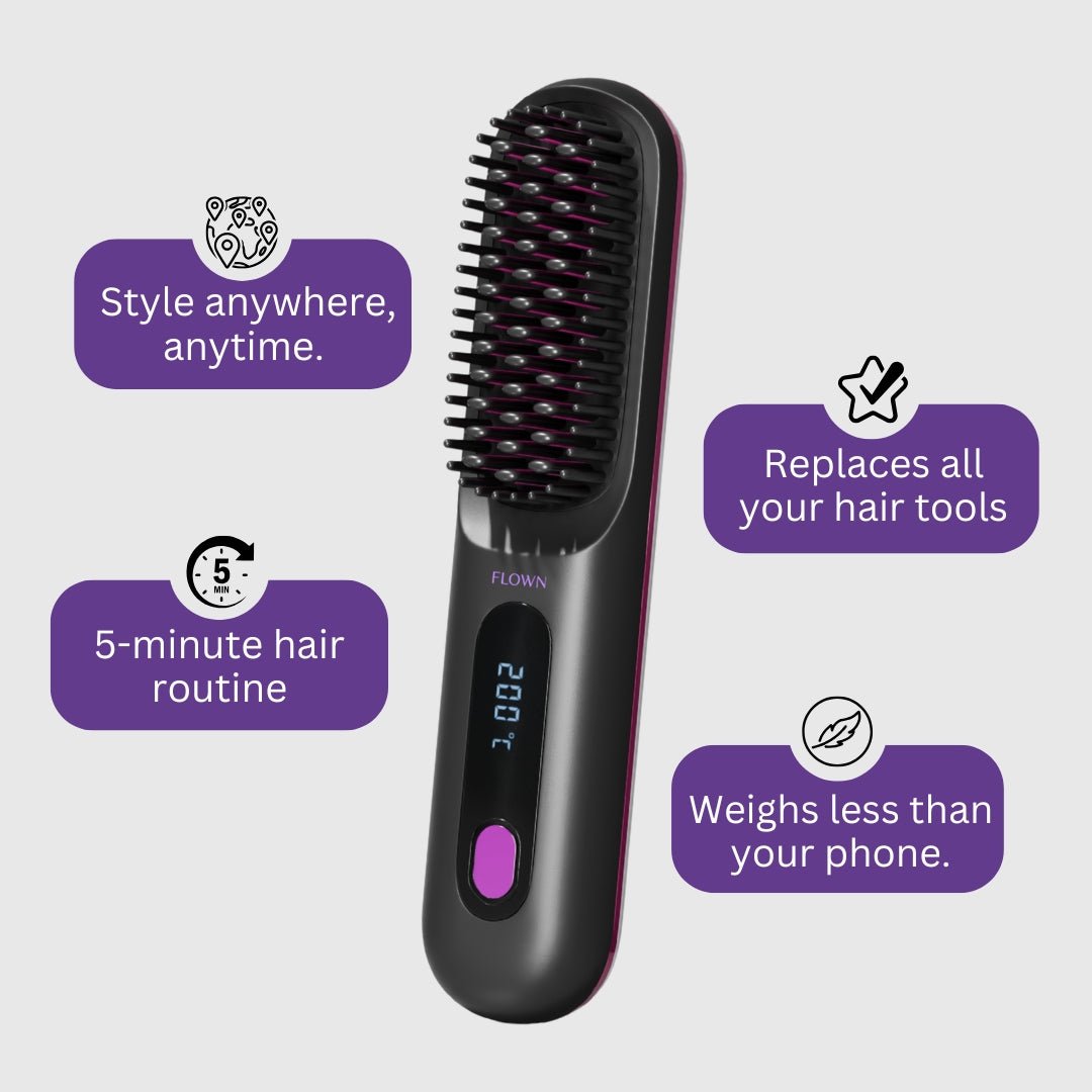 [NEW] FLOWN Portable Straightener Brush - GoBrush PRO - NUMOYA