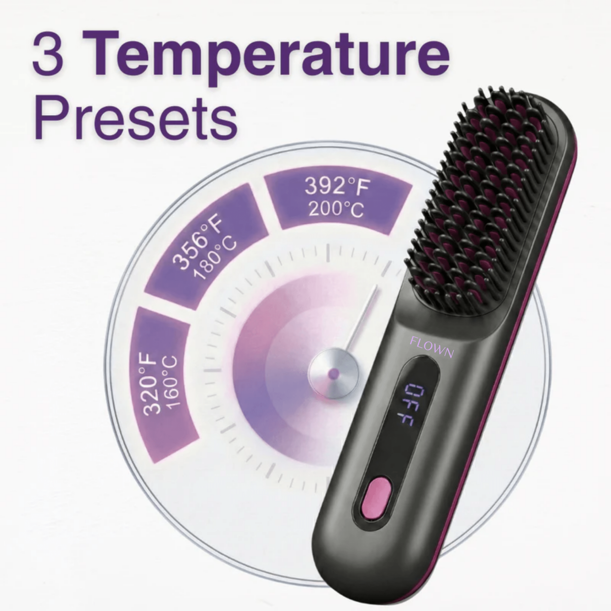 [NEW]  FLOWN Portable Straightener Brush - GoBrush PRO + Free Leather Pouch - NUMOYA