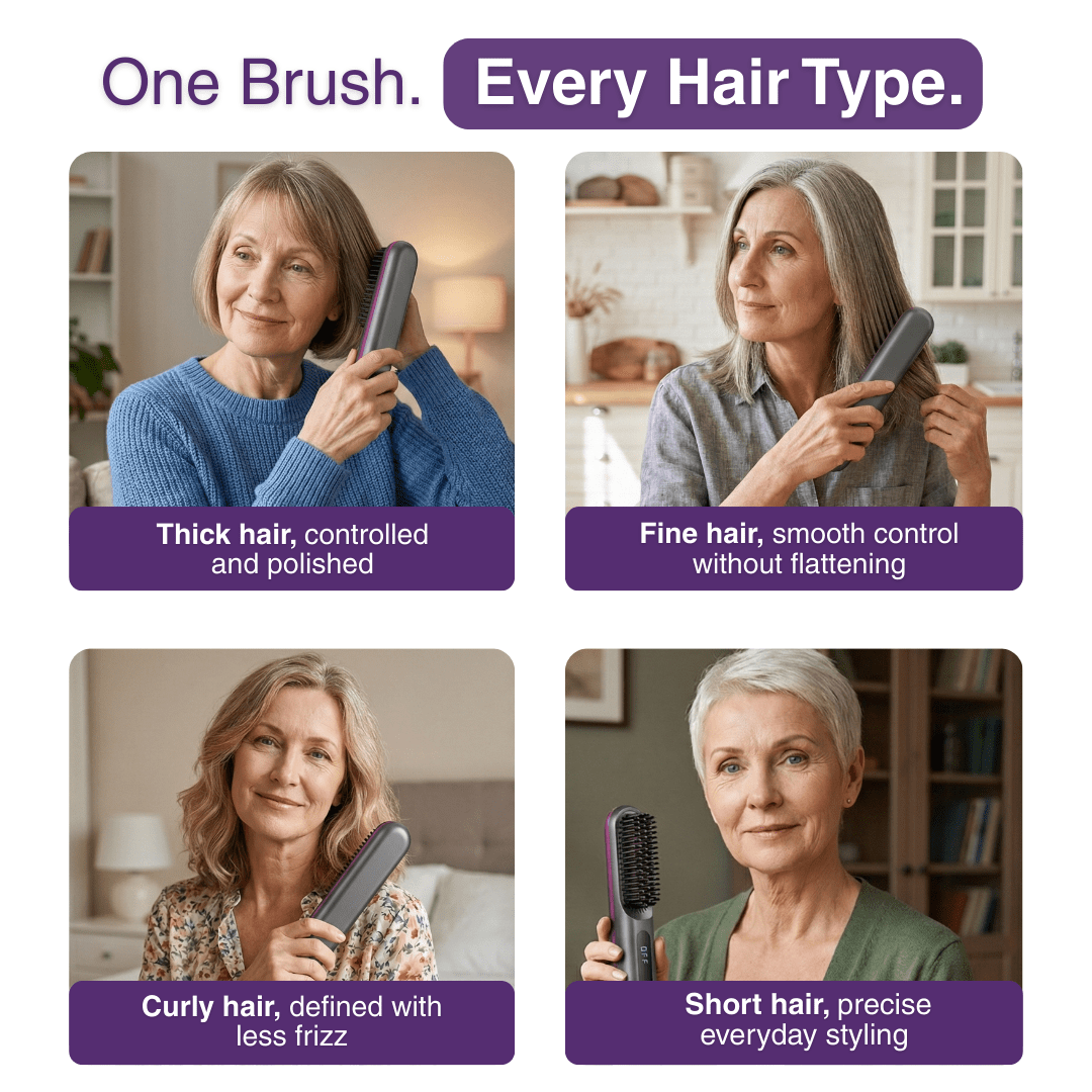 [NEW] Numoya Portable Straightener Brush - GoBrush PRO + Free Leather Pouch - NUMOYA