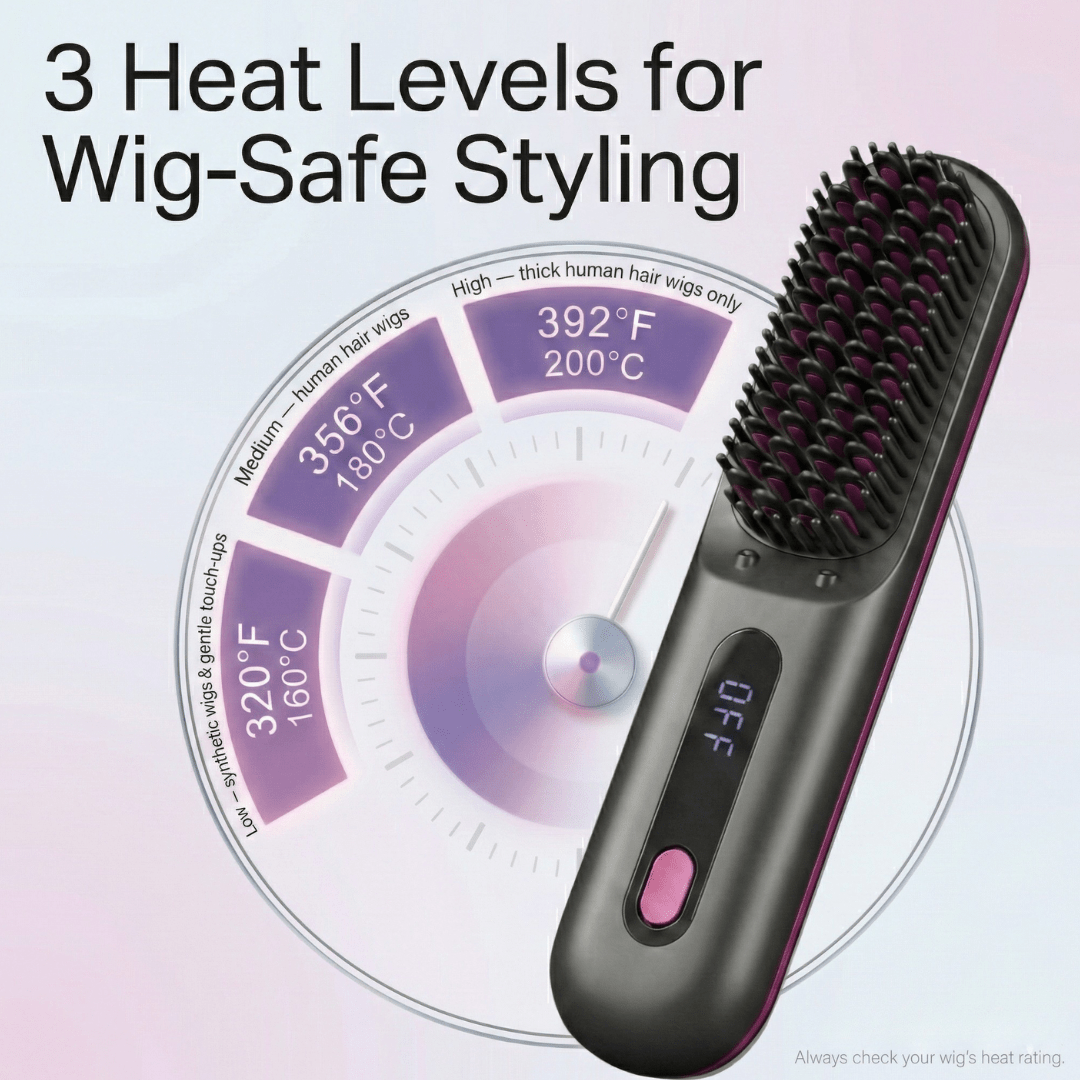 [NEW] Numoya Portable Straightener Brush - GoBrush PRO + Free Leather Pouch - NUMOYA