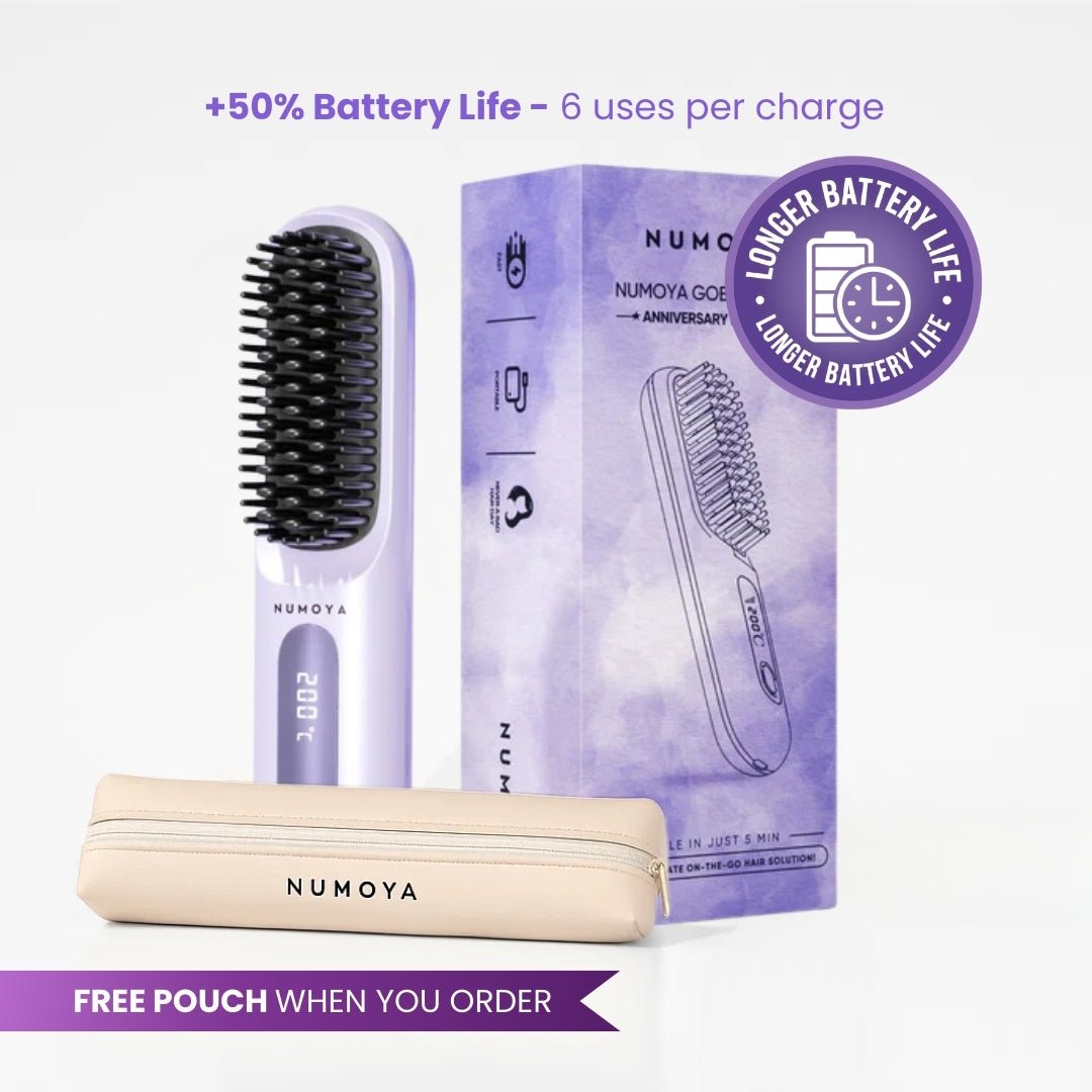 [NEW] Numoya Portable Straightener Brush - GoBrush PRO + Free Leather Pouch